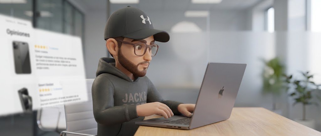 Dani leyendo las opiniones de un producto